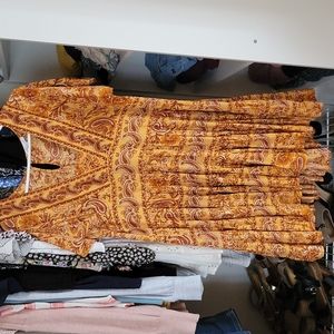 Patrons of Peace Mustard Yellow Paisley Dress